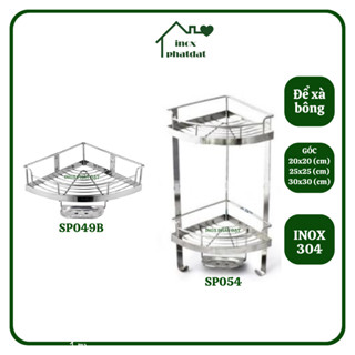  Kệ gắn góc tường Inox 304 đặc PHÁT ĐẠT không rỉ sét để xà bông nhà tắm phòng tắm  SP049B.054  