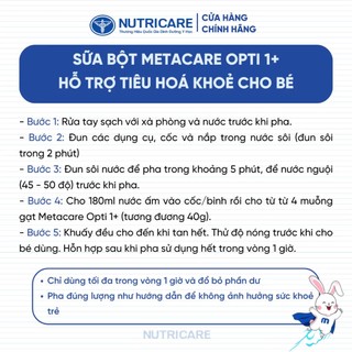 [HSD T4-2028] [Mẫu Mới] Sữa Bột Nutricare MetaCare Opti 1+ 850g [Cho Bé Từ 1-2 Tuổi].