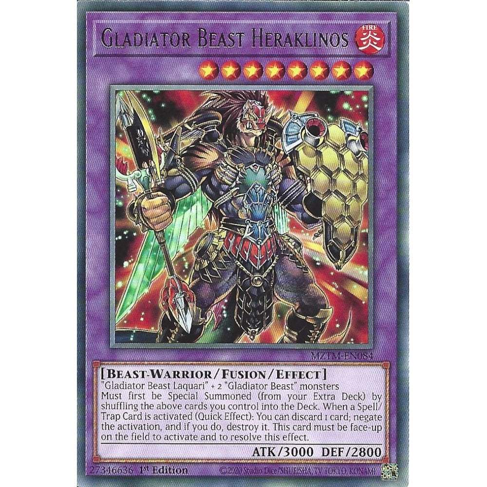 [KW2 Yugioh] [EN-UK] Thẻ bài MZTM-EN084 Gladiator Beast Heraklinos : Rare Card : 1st Edition