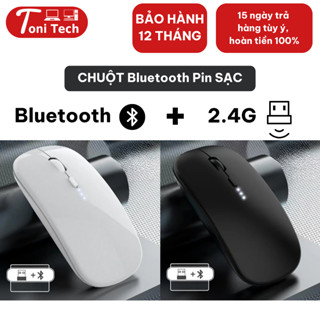 Chuột Không Dây Bluetooth Pin Sạc Silent Click Kết Nối 2 Chế Độ Cho Mọi Thiết Bị Máy Tính, Laptop, sang trọng cao cấp.