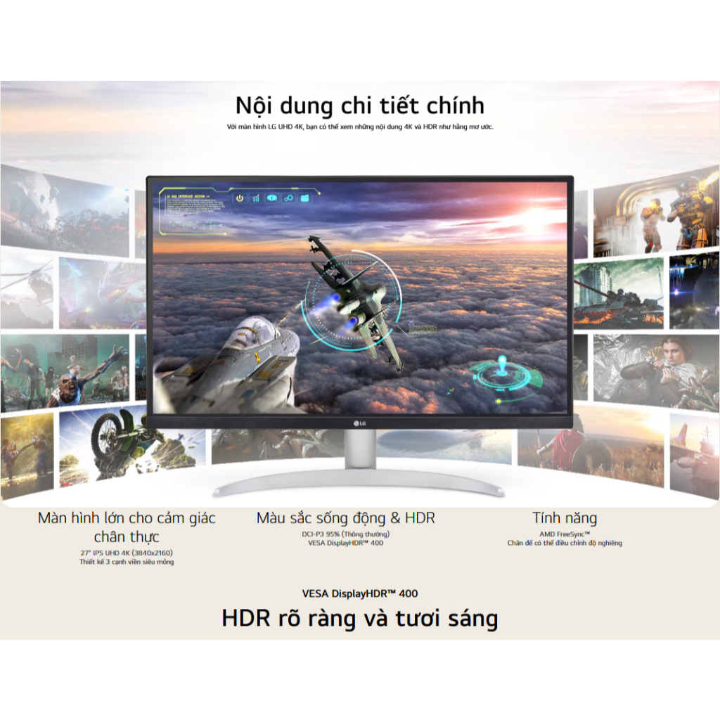 [ Chính Hãng ] Màn Hình LG 27UP600K-W 27'' 4K UHD IPS VESA DisplayHDR™ 400 - Bảo hành LG 2 năm | BigBuy360 - bigbuy360.vn