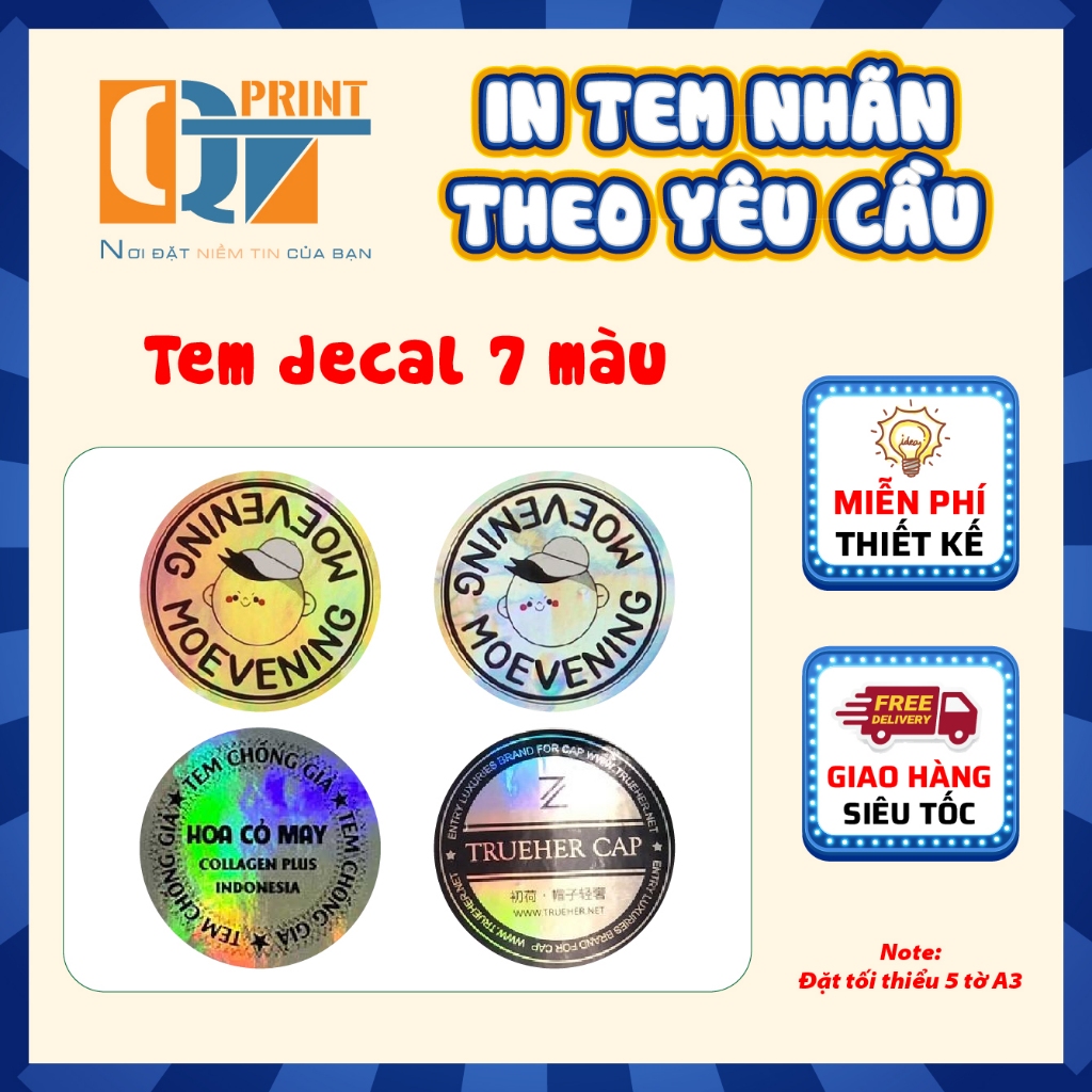 In Tem Nhãn 7 Màu, Tem Sửa Chữa Lắp Đặt