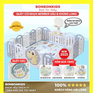  Quây cũi nhựa Gấp Gọn cho bé Newber gấu bóng rổ cao và Quây khủng long mẫu mới 2025 