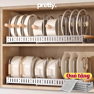 Giá Úp Nồi Chảo Đa Năng Có Thể Điều Chỉnh Độ Dài, Kệ Để Xoong Nồi Tiết Kiệm Không Gian, Giá Gác Vung