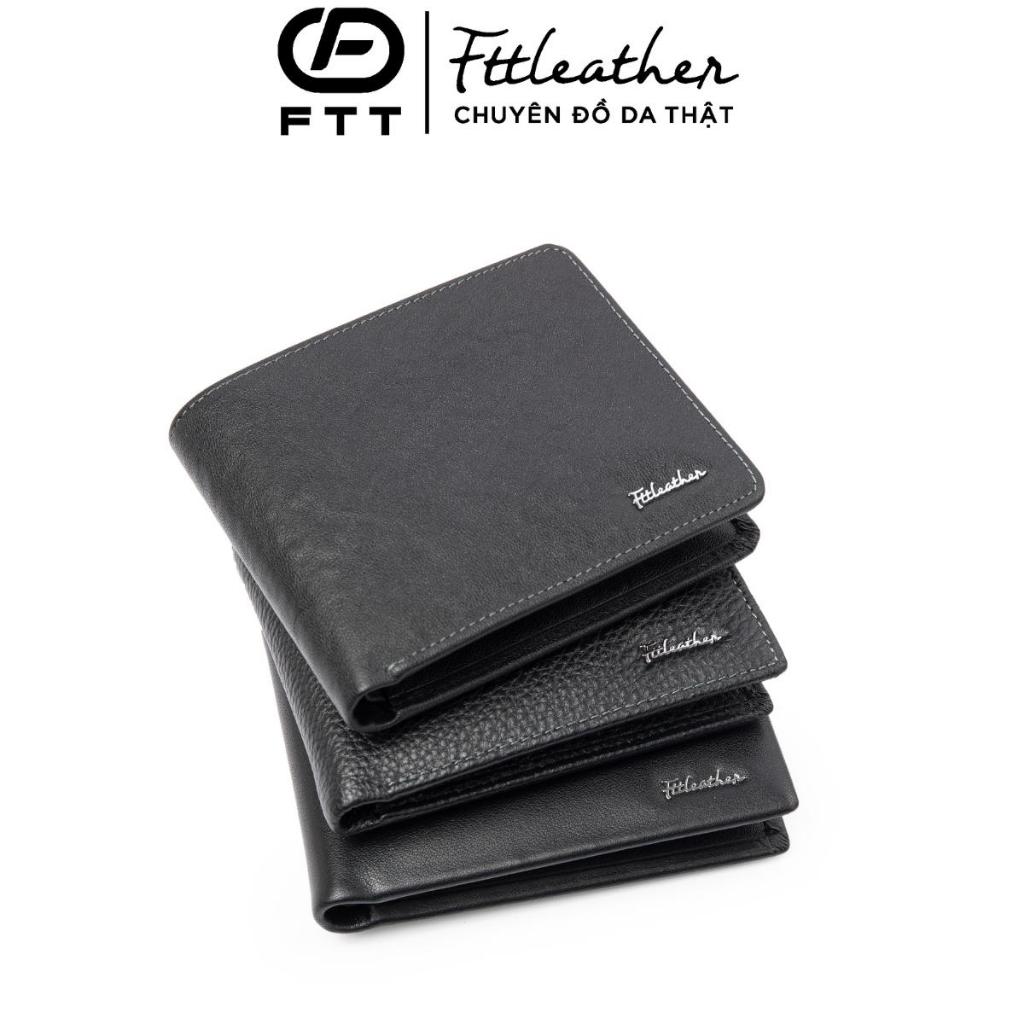 Ví da bò nam cao cấp FTT Leather thiết kế đơn giản nhiều ngăn đựng thẻ, đựng card