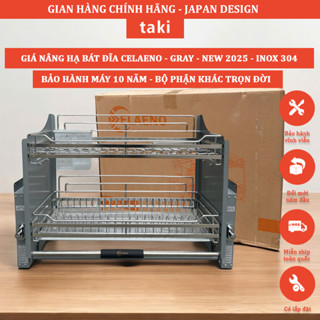 Kệ Chén Nâng Hạ CELAENO CAO CẤP - GRAY -  INOX Không Gỉ 304 - Bảo Hành Vĩnh Viễn, Bảo Hành Hộp Lực 10 Năm - Có Thợ Lắp