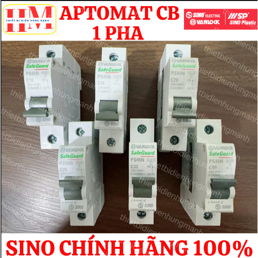 SINO CHÍNH HÃNG - Cầu dao Aptomat MCB CB 1P 1 pha 1 Tép Sino 10A 16A 20A 25A 32A 40A