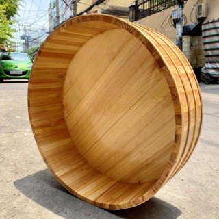  Thùng gỗ đánh cơm sushi 50cm chuẩn Nhật thố tròn gỗ đựng cơm sushi sashimi 