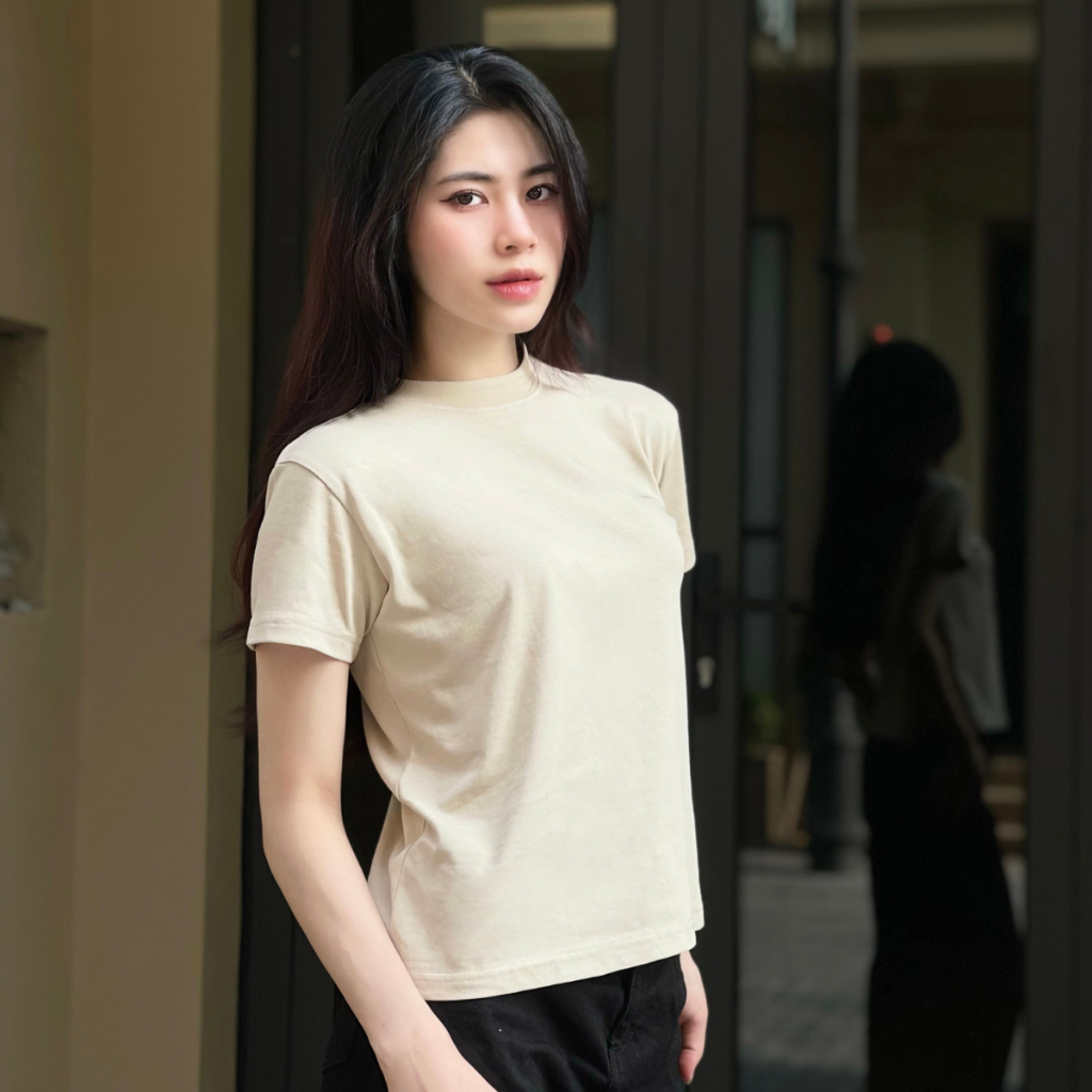 Áo baby tee trơn Coolme, áo thun babytee basic 100% cotton 250gsm local brand hồng be trắng đen | BigBuy360 - bigbuy360.vn
