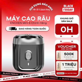 Máy Cạo Râu Enchen Mini 6 Lưỡi Dao Kép Tự Mài Siêu Mỏng Chống Nước IPX7 Cạo Khô Và Ướt Pin Trâu