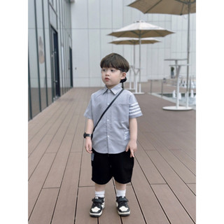   HÀ NỘI  sét áo sơmi + quần ngố túi hộp cho bé trai sét quần áo cho bé iu size 15kg-35kg 