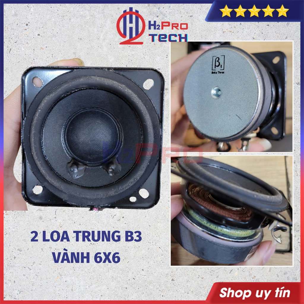 Đôi Loa Trung 6cm B3 Nhật Bãi Vành 6X6Cm 60W, Bao Chất, Loa Lời Bass 6 Âm Hay (Nguyên Zin) - H2pro