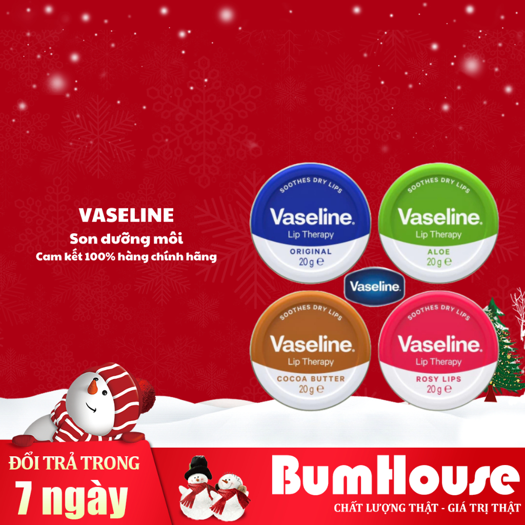 Son dưỡng hồng môi hộp thiếc Vaseline Soothes Dry Lips Lip Therapy  (20g)