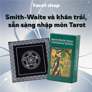 Combo Bộ Bài Tarot Smith Waite Centennial kèm phụ kiện thảm, Tarot cơ bản Size Thường tặng thảm - Tarotshop