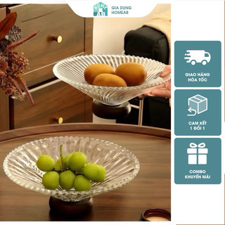  Khay đựng đồ decor bàn phòng khách sang trọng độc đáo| Đĩa thuỷ tinh đựng đồ hoa quả bánh kẹo để bàn 
