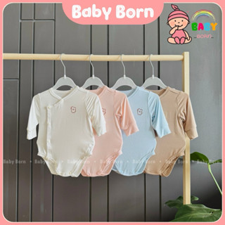 Body chip Anminaza dài tay sợi tre cúc lệch thun lạnh mềm mại cho bé sơ sinh AMI0116 Baby Born shop