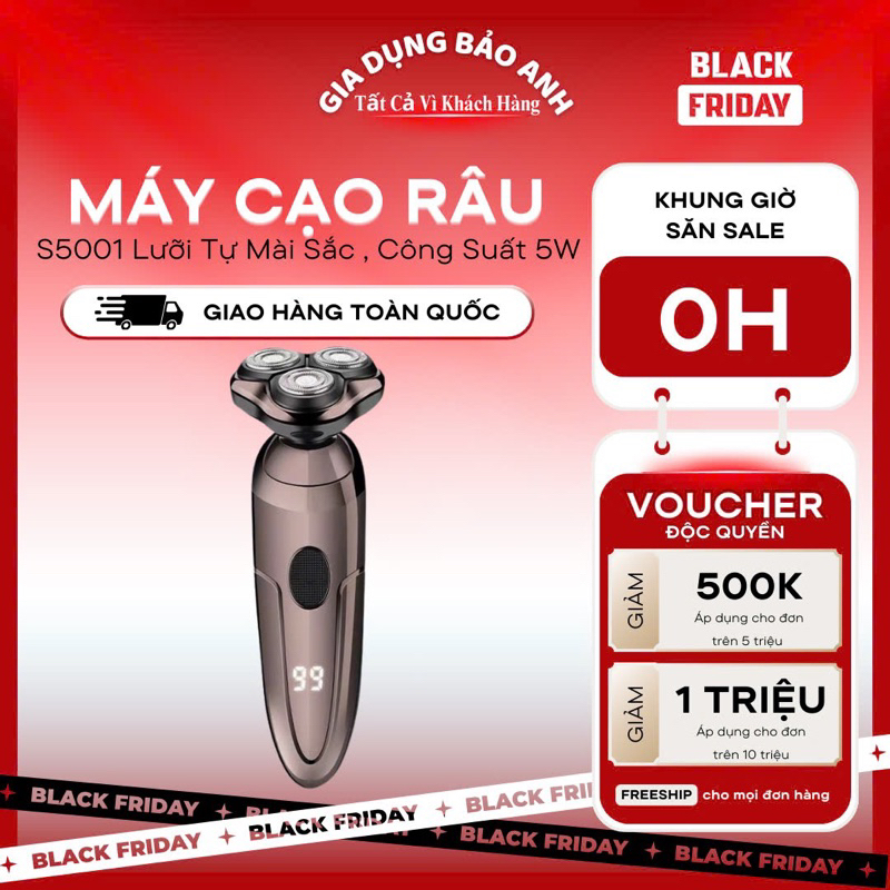 Máy Cạo Râu S5001 Đa Năng Lưỡi Tự Mài Sắc , Chống Nước IPX7