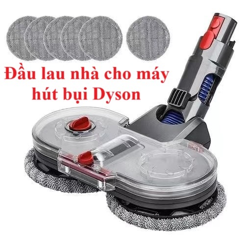 Đầu cây lau xoay kép có khay nước cho máy hút bụi lau nhà chạy điện Dyson V7 V8 V10 V11 V15