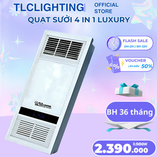 Quạt Sưởi Âm Trần Phòng Tắm TLC Luxury Đa Chức Năng 4in1, Công Suất Lớn, Có Điều Khiển Từ Xa
