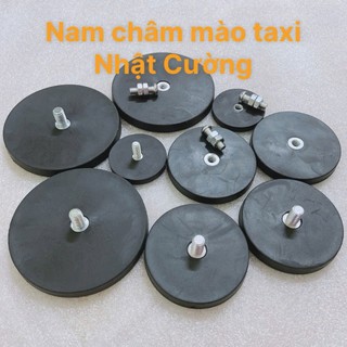 Đế nam châm bọc cao su, có ren, gắn mào taxi từ tính mạnh mẽ