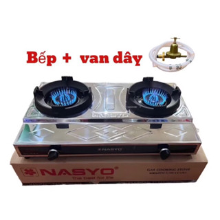 Bếp Gas Công Nghiệp Đôi Inox NASYO NS 8B-2L  Tặng van dây Hàng Xuất Cao cấp