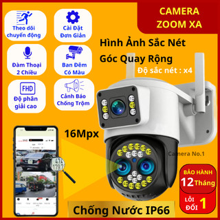  Camera PTZ 3 Mắt 2 Màn Hình Yoosee Q26 Zoom  Siêu Xa 16Mpx Đàm Thoại 2 Chiều Có Màu Ban Đêm 