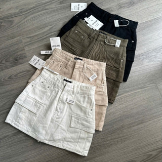 THE QUẠO - Chân Váy Nữ Lưng Cao Túi Hộp Hai Màu Be Đen R1304_414