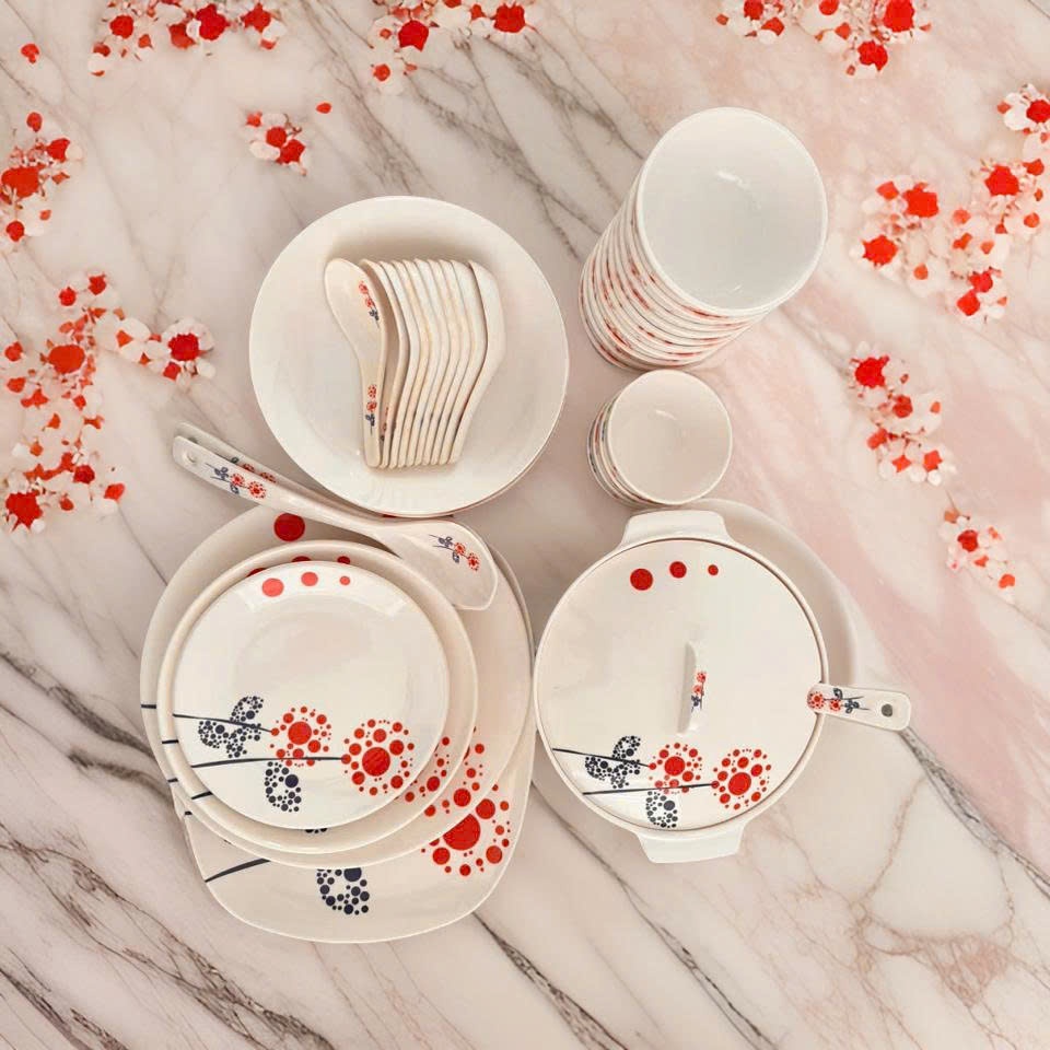 Bộ bàn ăn Melamine 36 món 100% Melamine xuất khẩu
