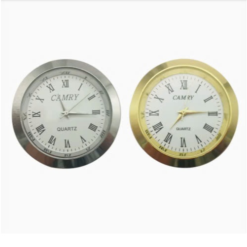 Đồng hồ decor mini, mặt đồng hồ để bàn Camry 3.7cm dùng để gắn đồng hồ để bàn gỗ và pha lê có 2 loại