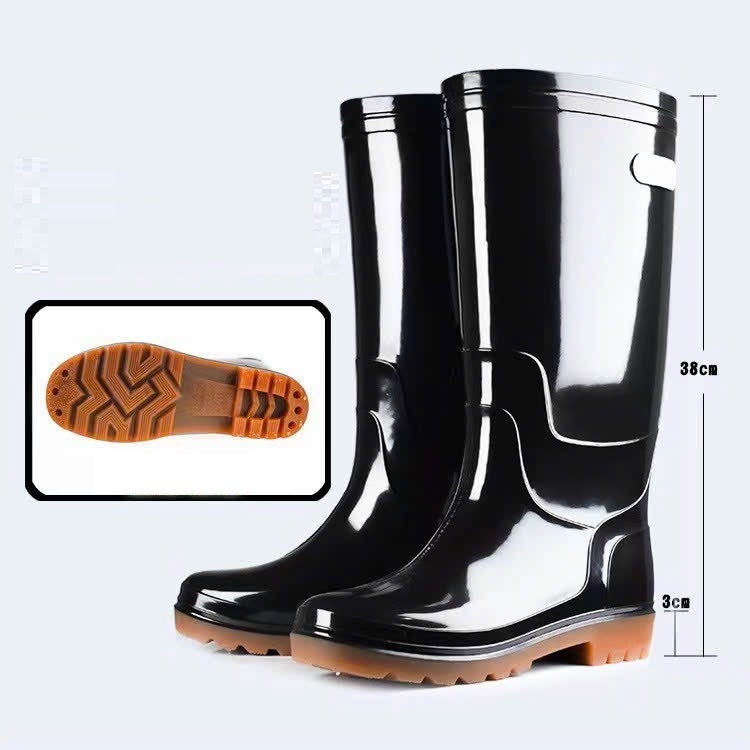 Ủng lao động Cao Cấp đen ĐẾ NÂU, Ủng Cao Su Chống Trơn Trượt Chống Nước Nội Địa Trung Đủ Size 39_44