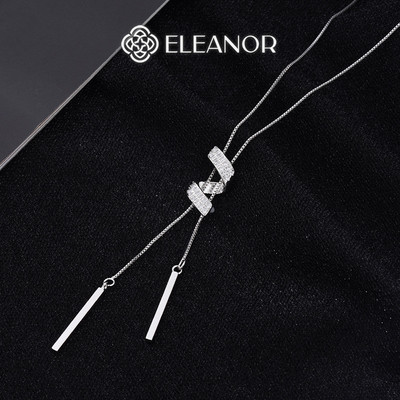 Dây chuyền nữ titan Eleanor Accessories dây rút viền xoắn đính đá phụ kiện trang sức vòng cổ 9561