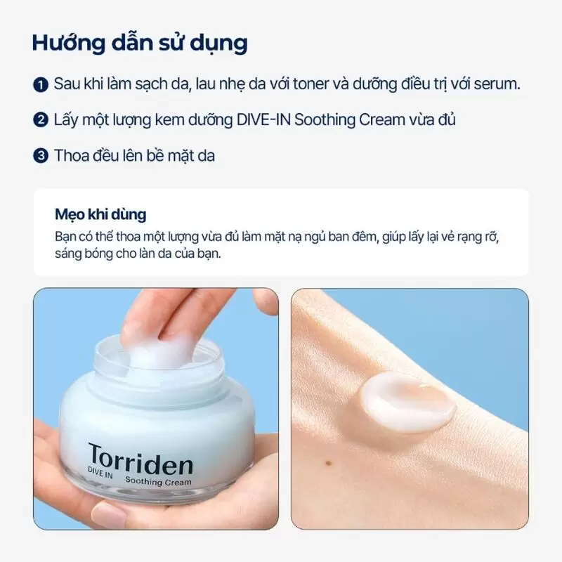 Kem Dưỡng Torriden Dưỡng Ẩm Làm Dịu Da Dive In Hyaluronic Acid 100ml Cocolux