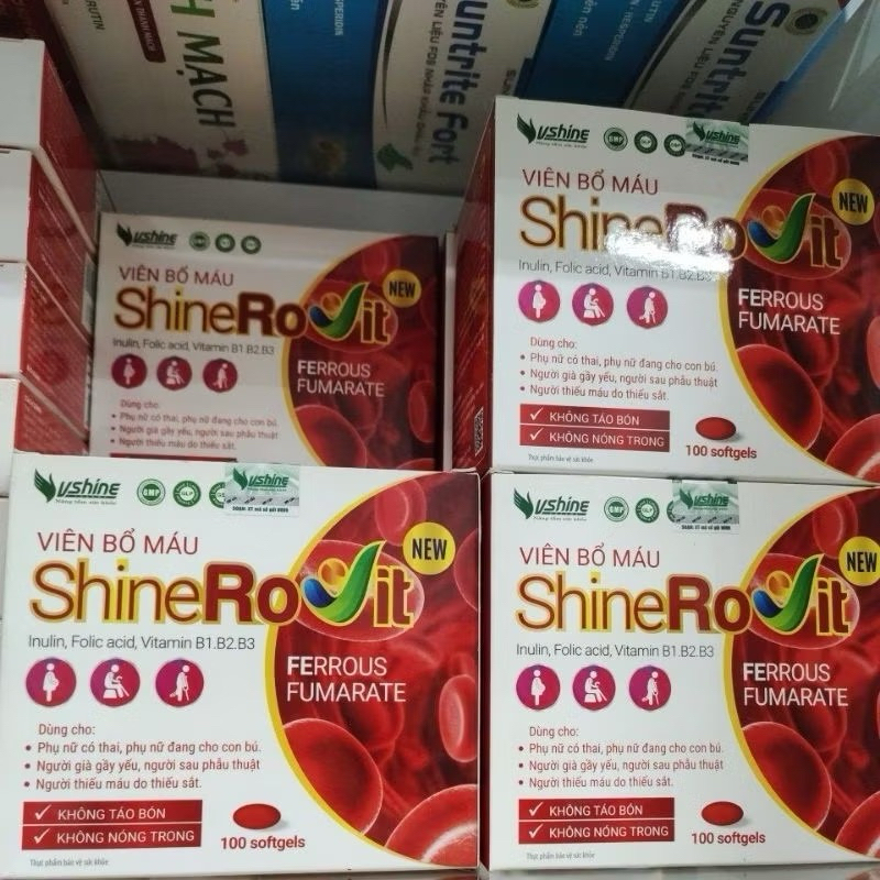 Viên bổ máu Shine rovit hộp 100 viên