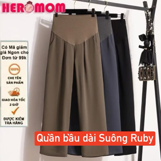 Quần bầu dài ống rộng RUBY, mùa hè siêu mát, công sở dáng suông kéo dài chân Bigsize Heromom Store