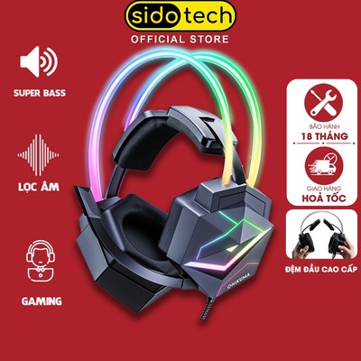 Tai nghe chụp tai gaming có dây SIDOTECH ONIKUMA X20 led RGB over ear chống ồn âm thanh vòm 3D 7.1 bass đầm micro HD