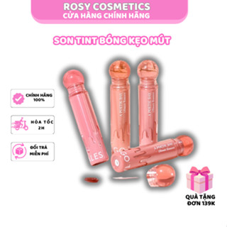 Son tint bóng kẹo mút GOGO TALES GT592 Son Watertint Lâu Trôi Cho Đôi Môi Căng Mọng Ẩm Mịn lên màu trong suốt Rosy