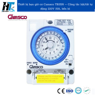 Thiết bị hẹn giờ cơ Camsco TB35N – Công tắc bật/tắt tự động 220V 15A, bền bỉ, Hẹn giờ bật/tắt máy bơm, đèn, quạt