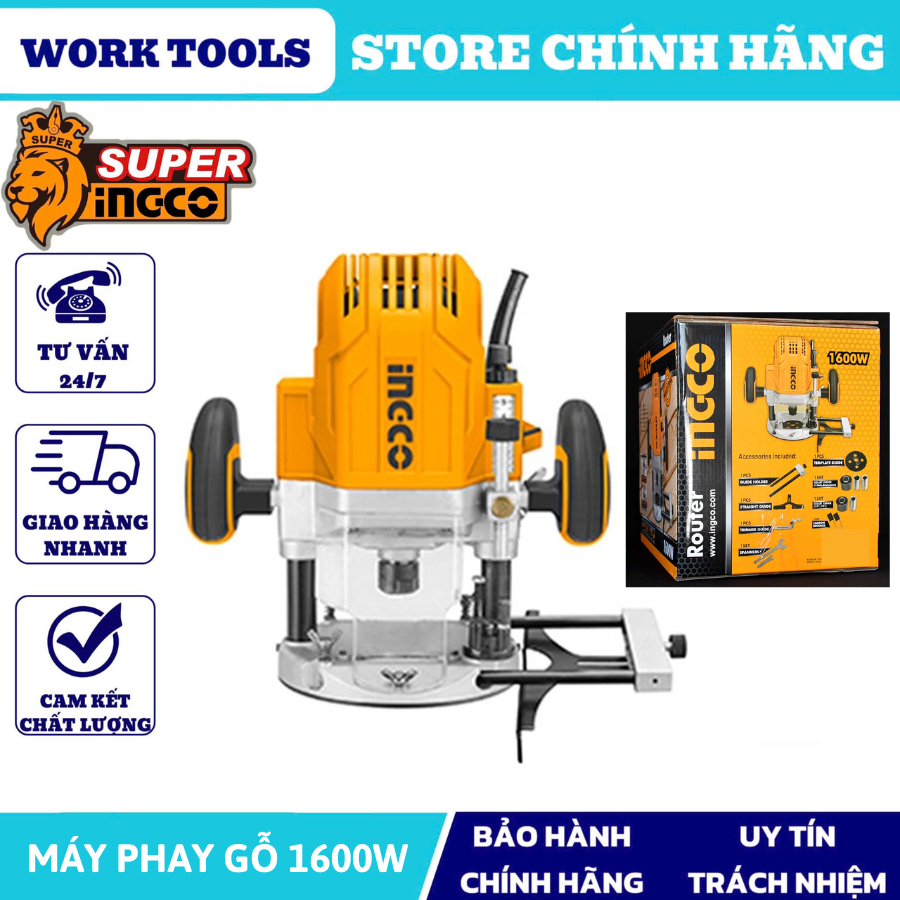 INGCO Máy phay gỗ 1600W RT160028  (Cam kết Chính Hãng 100%)