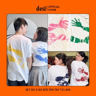 Set Áo Đôi Ôm Tay Sơn Màu Tự Làm | Quà Handmade Tặng Người Yêu, Bạn Thân, Làm Áo Nhóm