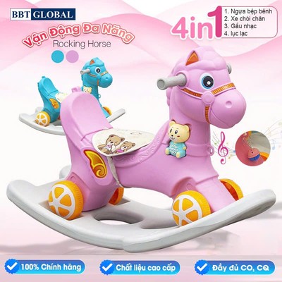 Ngựa bập bênh kết hợp chòi chân cho bé BBT Global RK-525