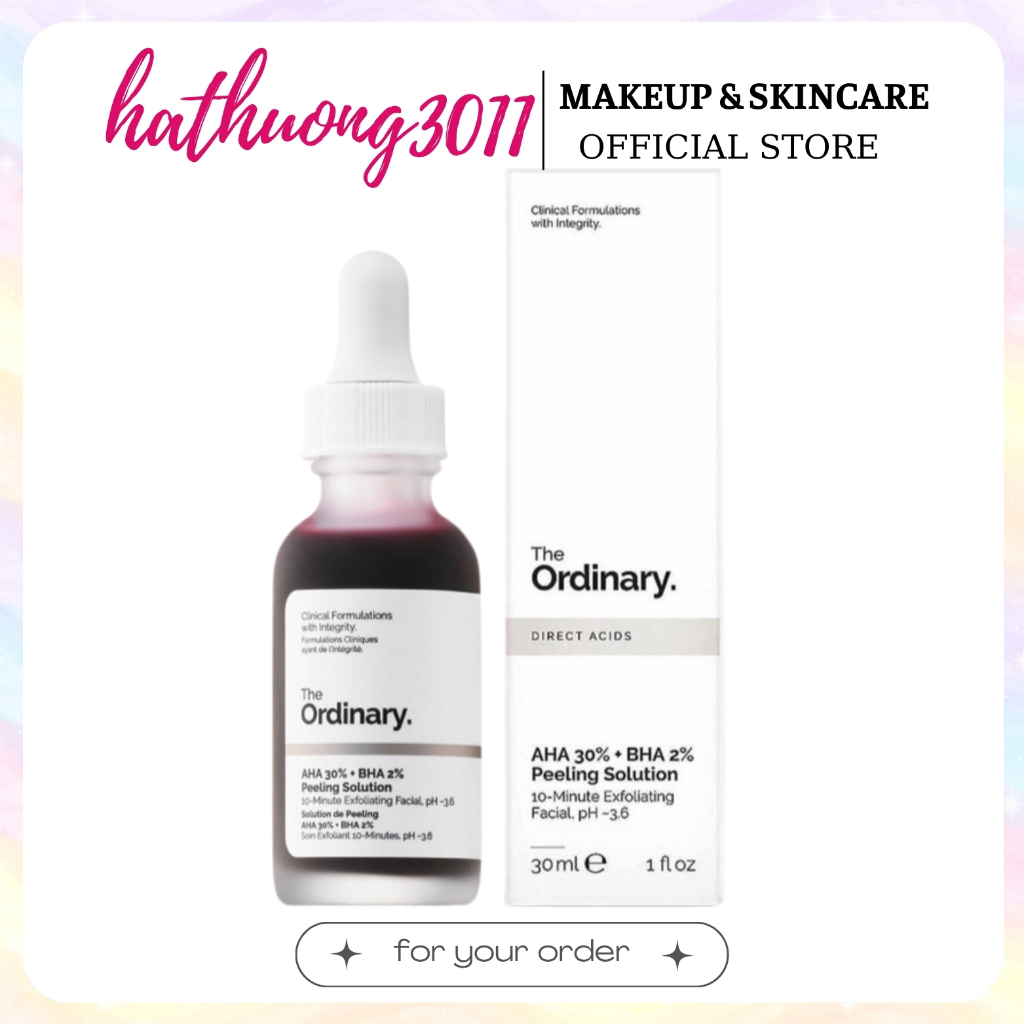 [đủ bill] Tinh chất tẩy tế bào chết AHA 30% + BHA 2% Peeling Solution - The Ordinary