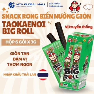 [Date 12/2025] Rong Biển Ăn Liền Taokaenoi Big Roll 3g Vị Giòn Tan Nhiều Canxi - Snack ăn vặt