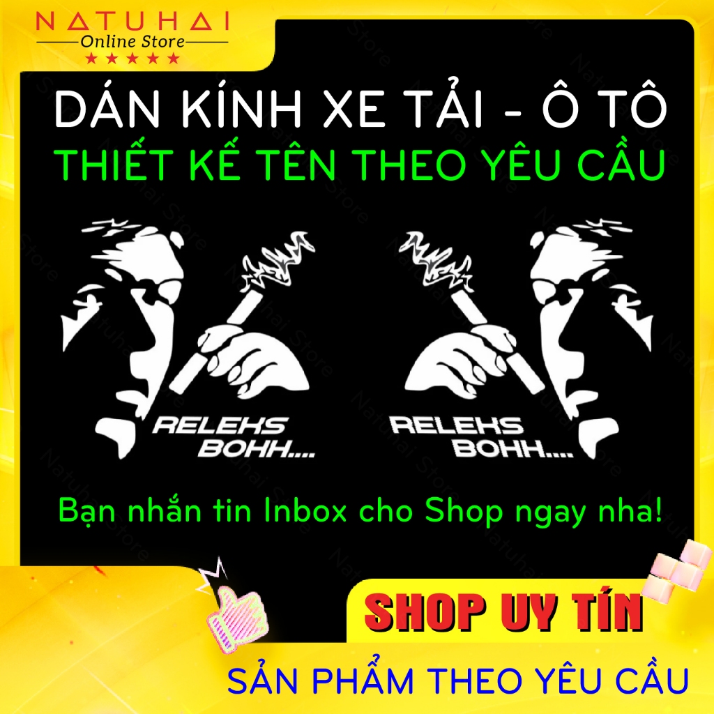 Tem dán kính ô tô  hình cao bồi nhiều kích thước chất liệu decal ngoài trời kháng nước