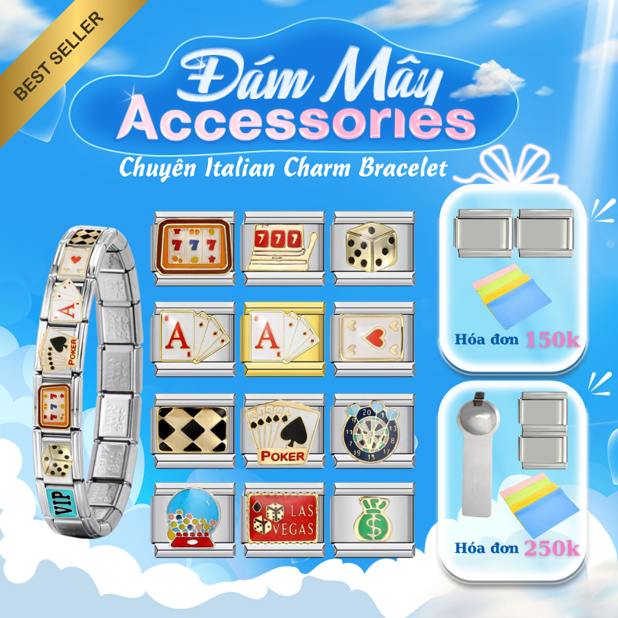 Charm Trò Chơi Lá Bài Vòng Tay Italian Charm Bracelet