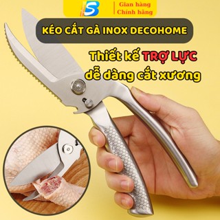 Kéo Trợ Lực Cắt Xương Gà Inox Cao Cấp 2in1, thiết kế đa năng, làm dao thái, cạo vảy cá, mở nắp bia