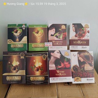 Nhuộm tóc đen, nhuộm tóc nâu phủ bạc macadamia karatin Bơ , nhuộm tóc new kafen cherry,nhuộm tóc cafe glavin argan oil