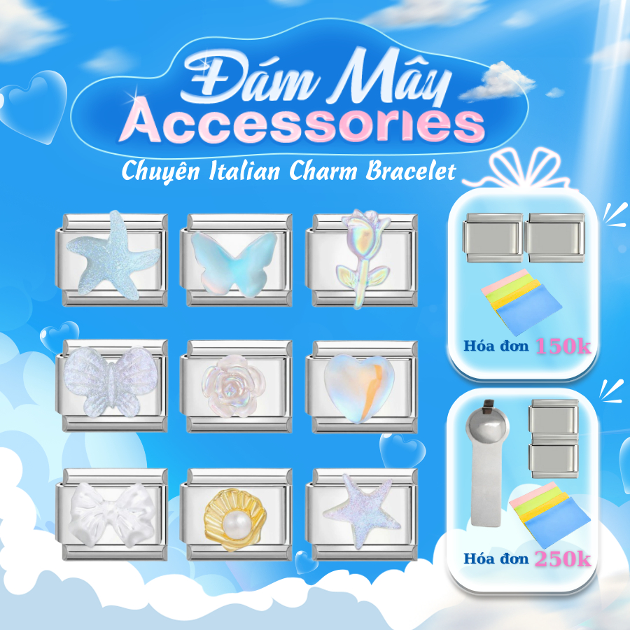 Charm Hologram Xinh Yêu Vòng Tay Italian Charm Bracelet