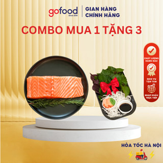 [Hỏa Tốc HN] Combo Mua 1 Tặng 3: Mua 500gr Cá Hồi Nauy Tươi Tặng 1 Rau + 1 Gừng hồng + 1 Nước Tương + 1 Mù Tạt - Gofood