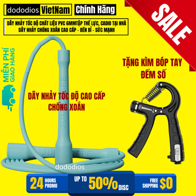 [Tặng Kìm Bóp Tay Đếm Số] Dây Nhảy Tốc Độ Chống Xoắn Đường Kính 6mm Dài 3m Chất Liệu Pvc Đặc Dây Nhảy Thể Dục Boxing
