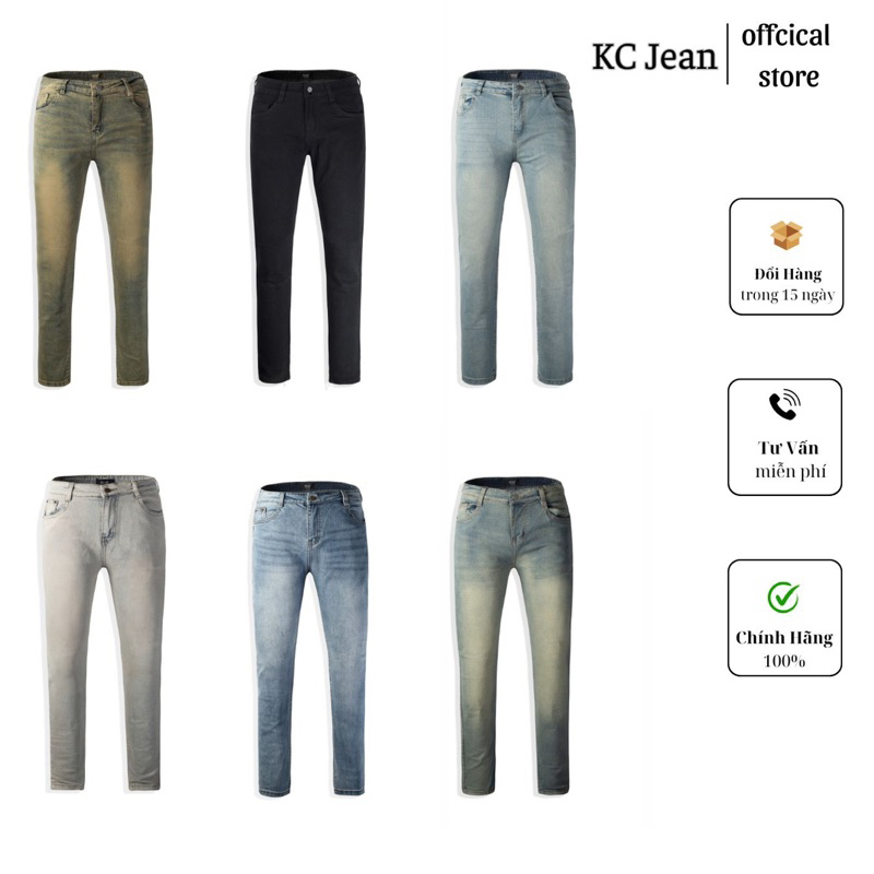 Quần jean nam ống bó streetwear,vải denim co giãn thoải má,form slimfit 5 phối màu SK066